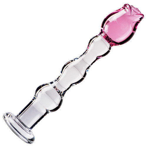 Icicles Romantic Rose Glass Dildo No 12