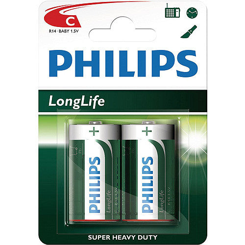 2 Pack C Size Batteries