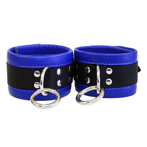 Spartacus BLACK AND BLUE Leather Ankle Restraints