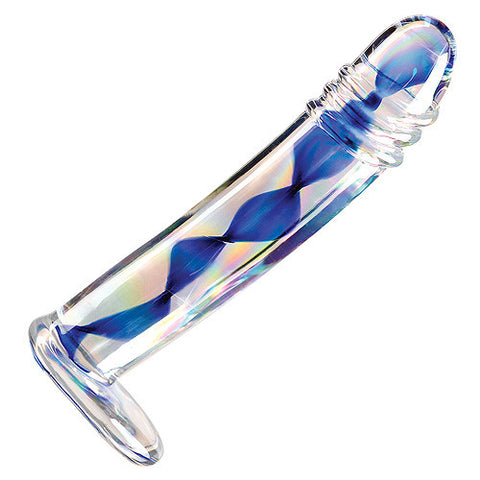 Icicles Blue Spiral Glass Penis Dildo No 9