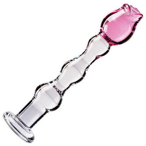 Icicles Romantic Rose Glass Dildo No 12