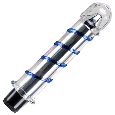Icicles Blue Swirl Waterproof Glass Vibrator No 20