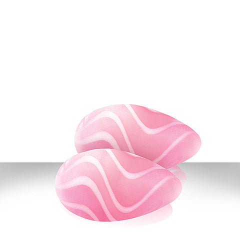 Crystal Premium Glass Eggs Pink and White Strips